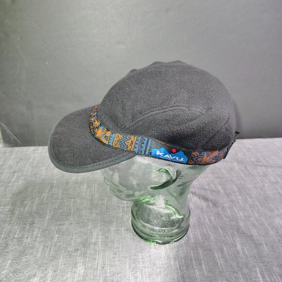 Kavu Fleece Strap Cap Hat Size Small Black Aztec Band Three Panel Duck Bill USA - Picture 6 of 8